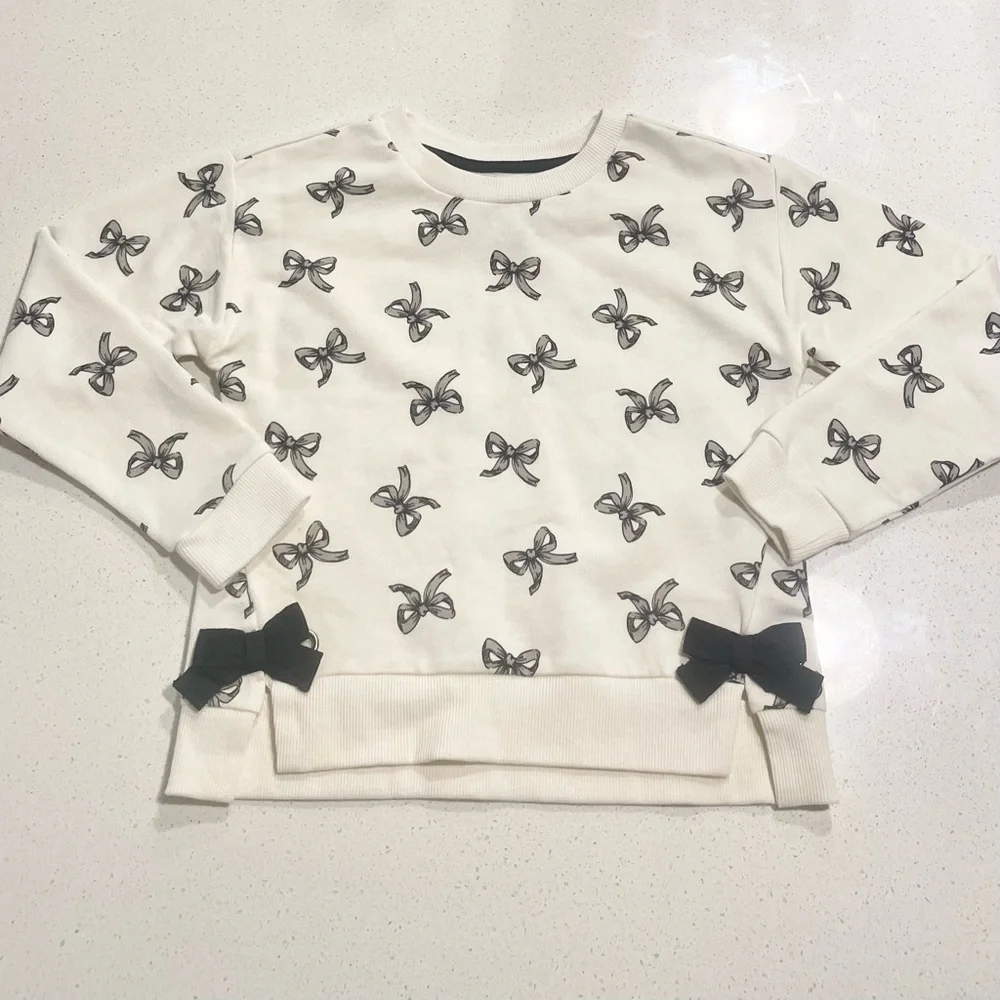 Rachel Zoe Cream Bow Print Top and Skirt Set